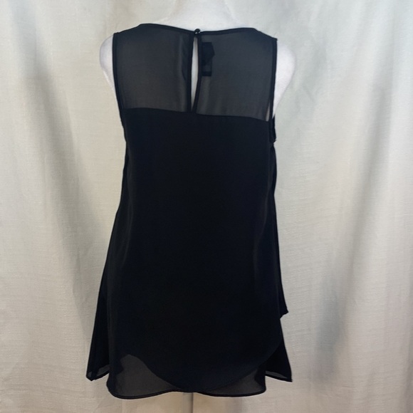 BCX Sheer Overlay Cross Front Sleeveless Tank - Picture 6 of 13
